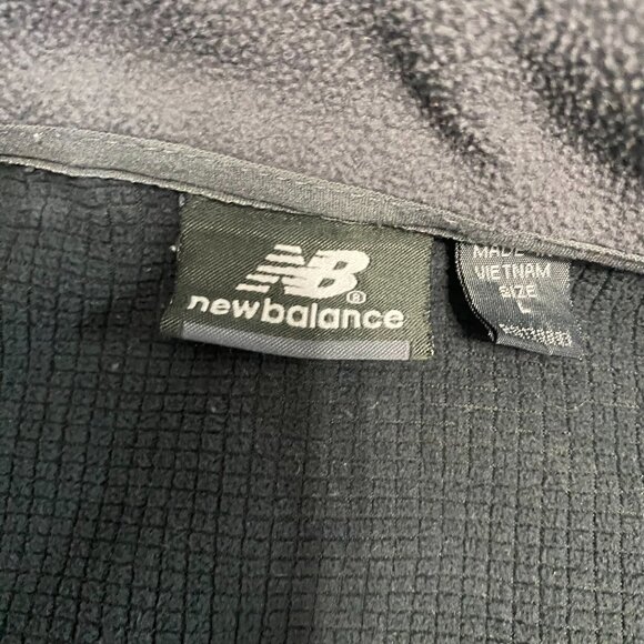 New Balance Mens Large Black Gray Full Zip Soft Shell Long Sleeve Jacket 130893 - Picture 7 of 13